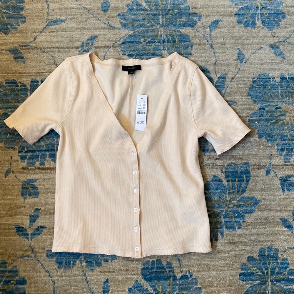 NWT Jcrew Button Down Sweater Tshirt